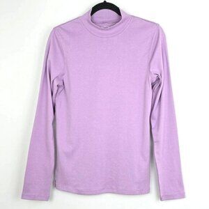NWT Northern Reflections Everyday Fit Women's Lavender Mock Neck Cotton Top Sz M